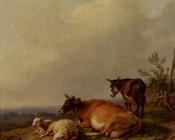 A Cow A Sheep And A Donkey - 尤金·约瑟夫·维保盖文